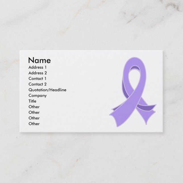 General Cancer Ribbon Business Card (Front)