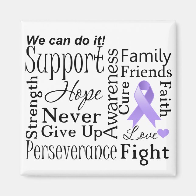 General Cancer Supportive Words Magnet (Front)