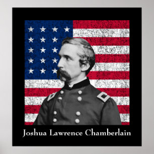 General Chamberlain and The American Flag Poster