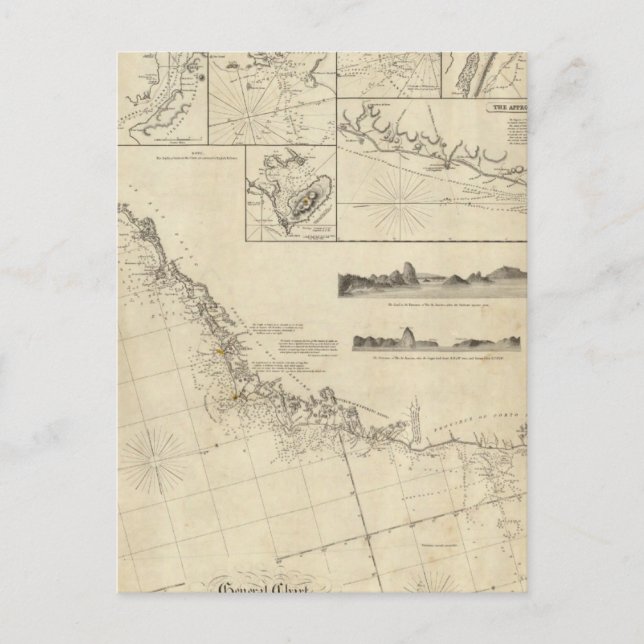 General chart of the coasts of Brasil Postcard (Front)