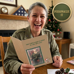 General Claus Commander-in-Chief Military Veteran Holiday Card