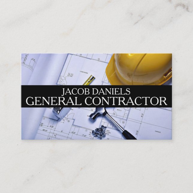 General Contractor Builder Construction Business Business Card (Front)