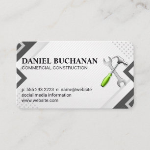 General Contractor Builder Construction Tools Business Card