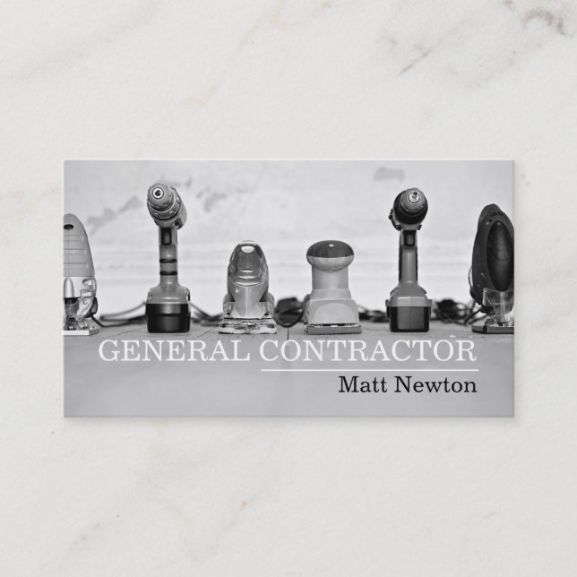 General Contractor Builder Manager Construction Business Card (Front)