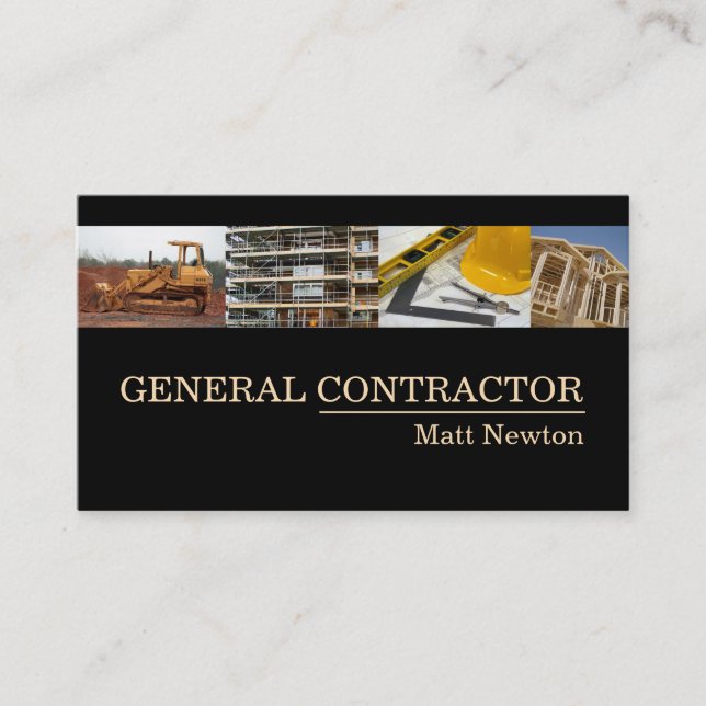 General Contractor Builder Manager Construction Business Card (Front)