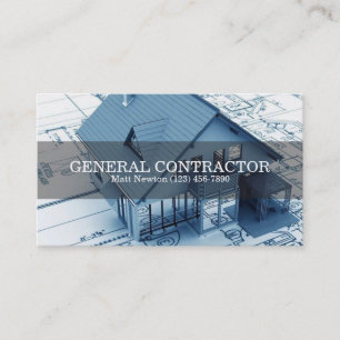 General Contractor Builder Manager Construction Business Card