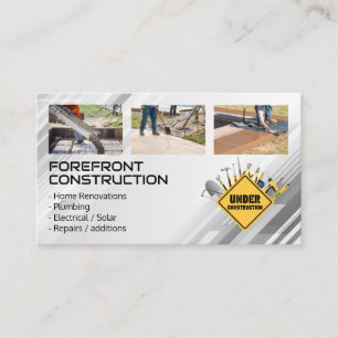 General Contractor Construction Blue Collar Business Card