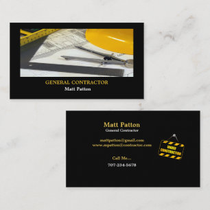 General Contractor Construction Blueprints Ruler Business Card