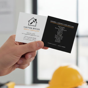General Contractor Construction Square Business Card