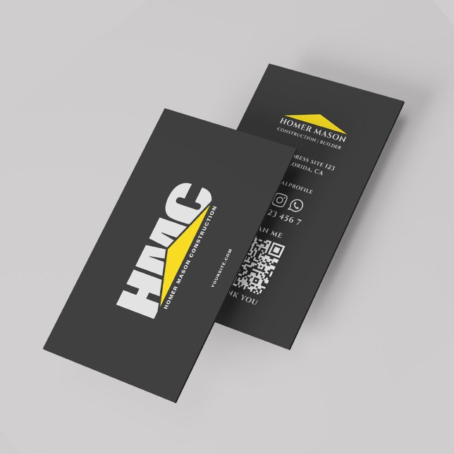 General Contractor Construction Yellow Triangle Business Card (General Contractor Construction Yellow Triangle Business Card
)