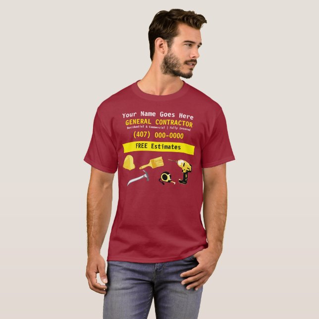 General Contractor HandyMan Do It All Template T-Shirt (Front Full)