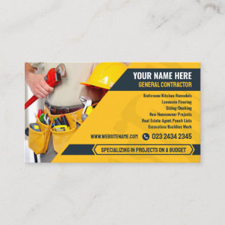 General Contractor, Handyman service, Construction Business Card