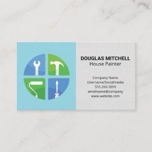 General Contractor Home Repair Tools Business Card