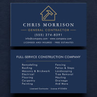 General Contractor Navy Blue Gold
