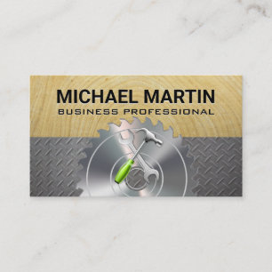 General Contractor Tools Wood Metal Business Card