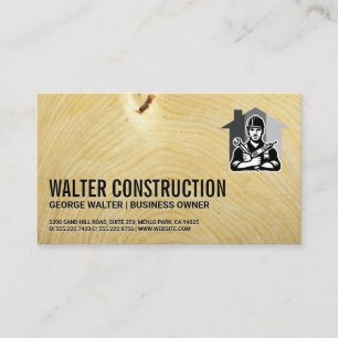 General Contractor with Tools Construction Business Card