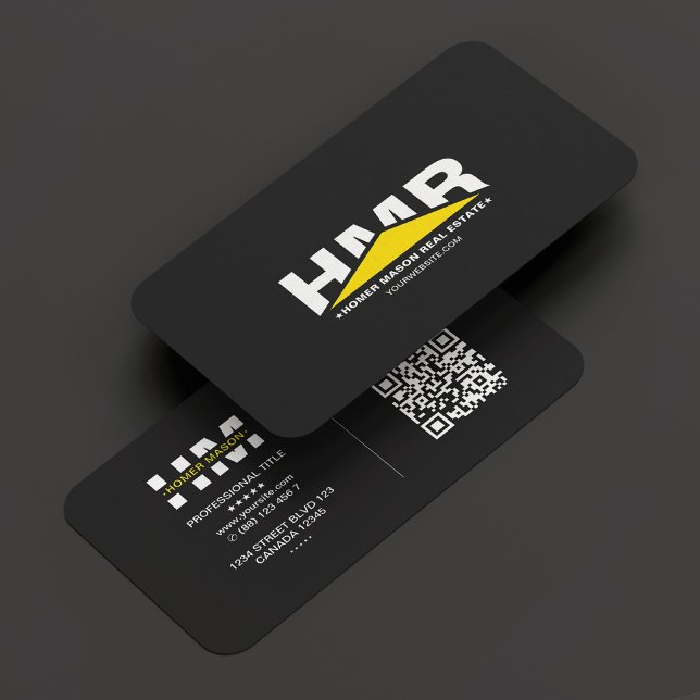 General Contractor Yellow Triangle Modern  Business Card (General Contractor Triangle Black Yellow Modern Business Card
)