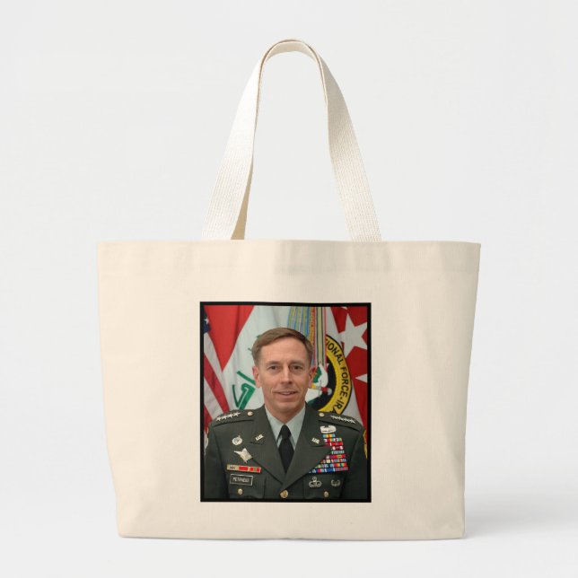General David Petraeus Portrait Large Tote Bag (Front)