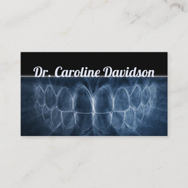 General Dentist Blue Teeth Smile Business Card (Front)