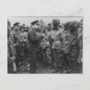 General Dwight D. Eisenhower with Paratroopers Postcard