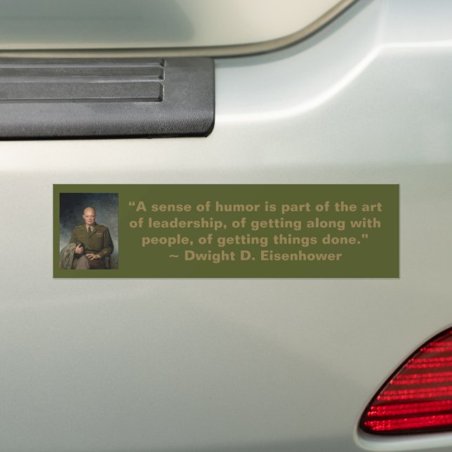 General Dwight Eisenhower 5 Star Painted Portrait Bumper Sticker (On Car)