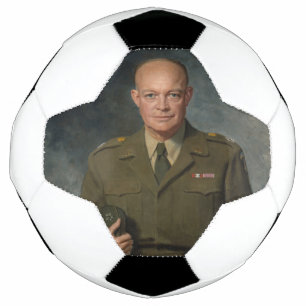 General Dwight Eisenhower 5 Star Painted Portrait Football