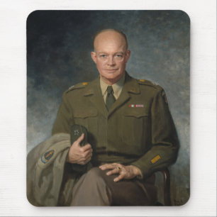 General Dwight Eisenhower 5 Star Painted Portrait Mouse Mat