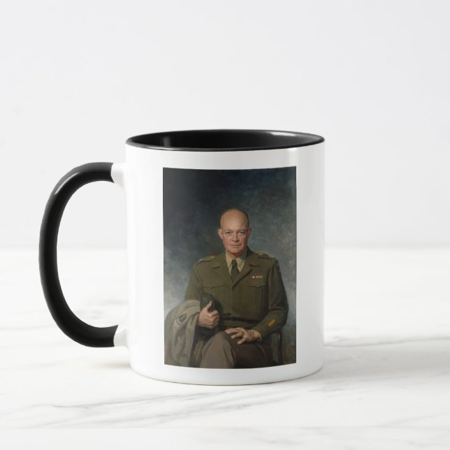 General Dwight Eisenhower 5 Star Painted Portrait Mug (Left)