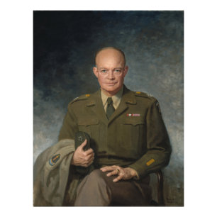 General Dwight Eisenhower 5 Star Painted Portrait Photo Print