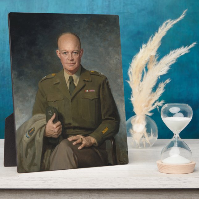 General Dwight Eisenhower 5 Star Painted Portrait Plaque (Side)