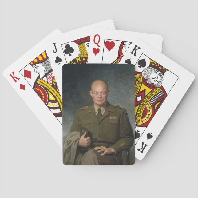 General Dwight Eisenhower 5 Star Painted Portrait Playing Cards (Back)