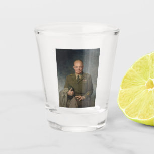 General Dwight Eisenhower 5 Star Painted Portrait Shot Glass