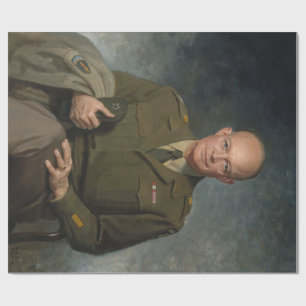 General Dwight Eisenhower 5 Star Painted Portrait Wrapping Paper