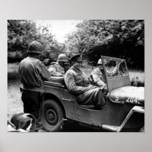 General Eisenhower In A Jeep -- WWII Poster
