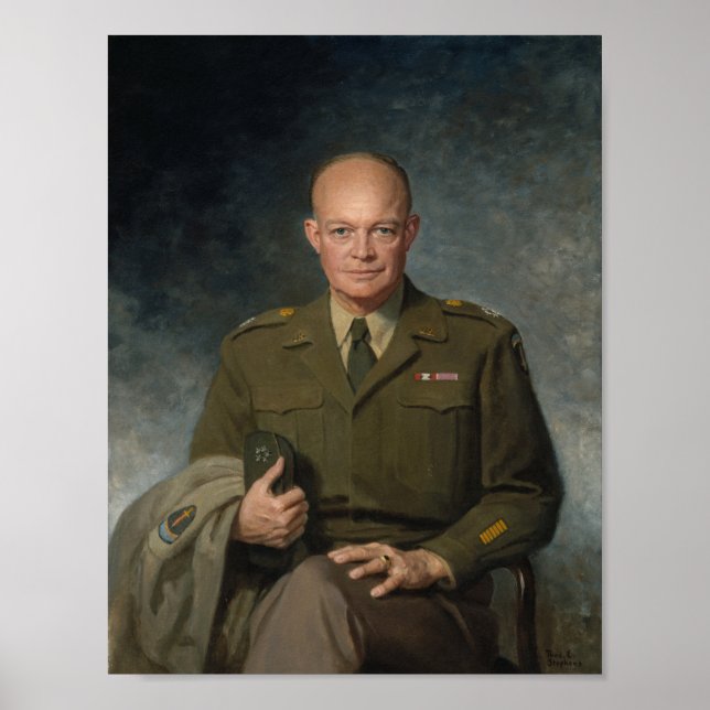 General Eisenhower Portrait - Thomas Edgar Stephen Poster (Front)