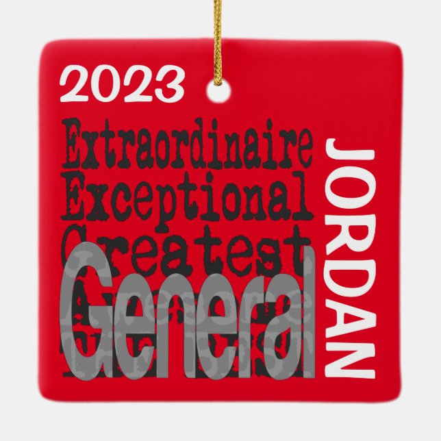 General Extraordinaire CUSTOM Ceramic Ornament (Back)