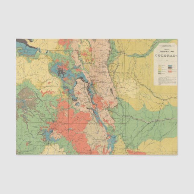 General Geological Map of Colorado Tissue Paper (Front)