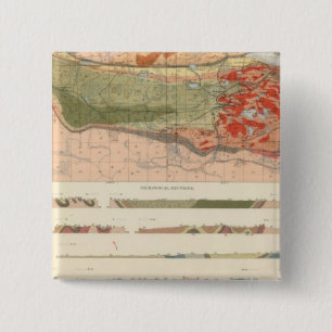 General Geological Map of the Marquette District 15 Cm Square Badge