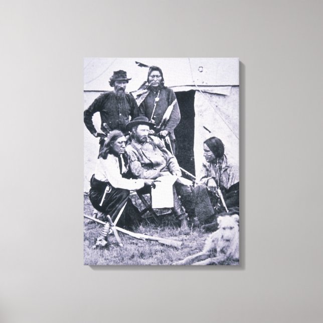 General George A. Custer (1839-76) with his Indian Canvas Print (Front)