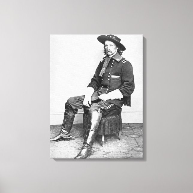 General George A. Custer (b/w photo) Canvas Print (Front)