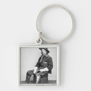 General George A. Custer (b/w photo) Key Ring