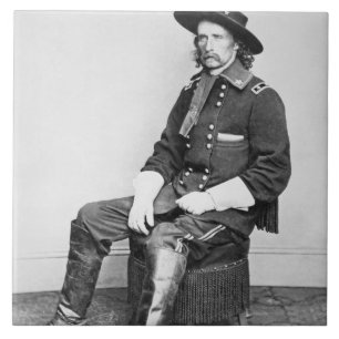 General George A. Custer (b/w photo) Tile