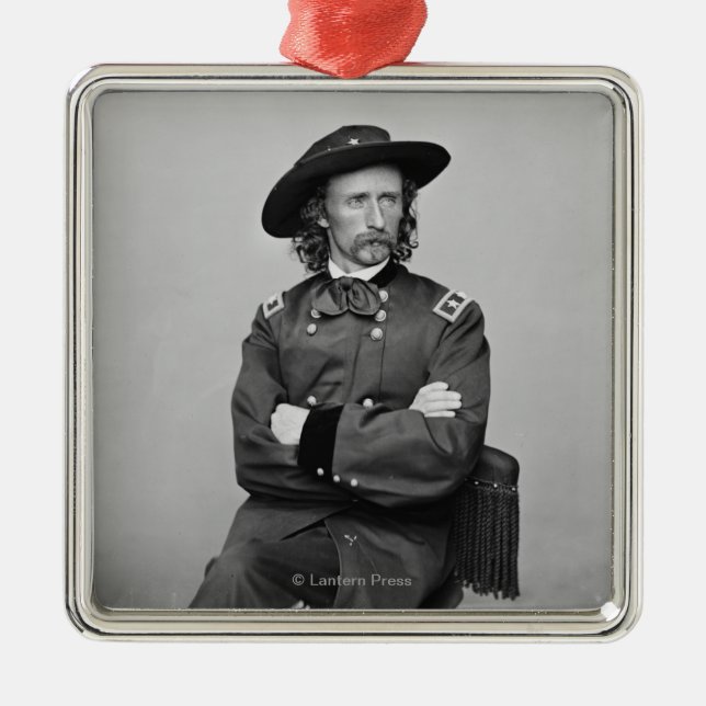 General George Custer 1 Metal Tree Decoration (Front)