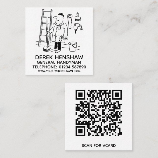 General Handyman Square Business Card (Front/Back)