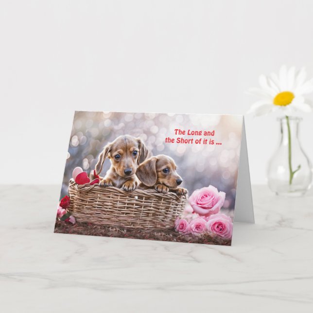 General Happy Valentines Day with Cute Dachshund  Card (Small Plant)