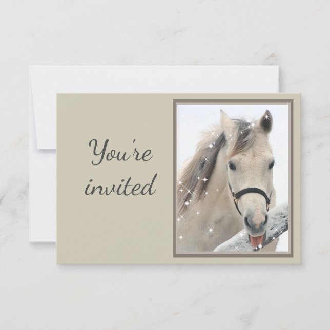 General Invite Custom Grey Horse with Attitude (Front)