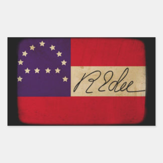 General Lee Headquarters Flag with Signature Rectangular Sticker