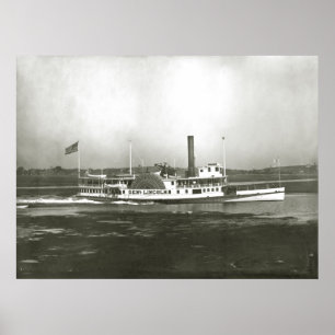 General Lincoln Steamboat off Massachusetts Coast Poster