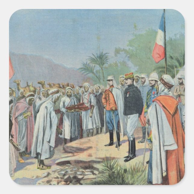 General Lyautey received surrender of rebel Square Sticker (Front)