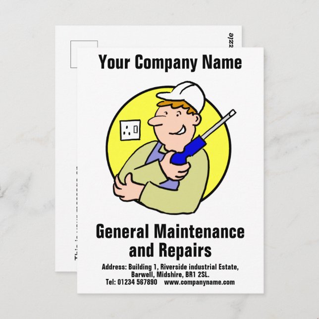 General Maintenance and Repairs Postcard (Front/Back)